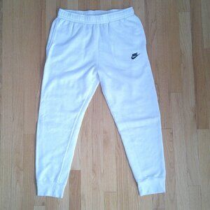Nike Men's Classic White Club Fleece Drawstring Jogger Pants
